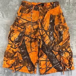 Men’s Orange American Bazi shorts with camouflage pattern Size Medium